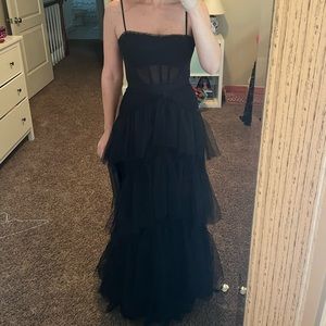 BCBG Tulle Corset Gown
